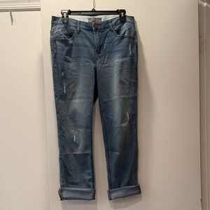 Wit & Wisdom ripped crop straight leg jean